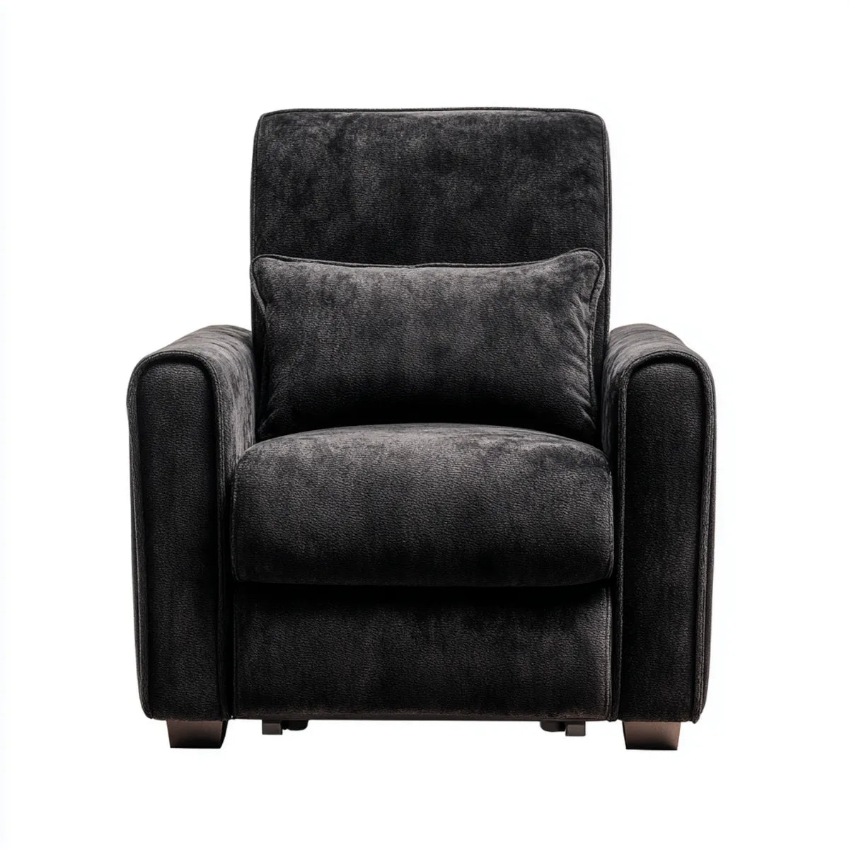 Fotel, Krzesło tapicerowane czarne 84 x 88 x 100 cm poliester włącznie prostokątny