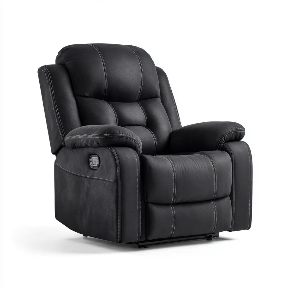 Fotel relaksacyjny TV fotel czarny 96 x 92 x 102 cm PU sztuczna skóra tapicerowana prostokątna z funkcją leżakowania