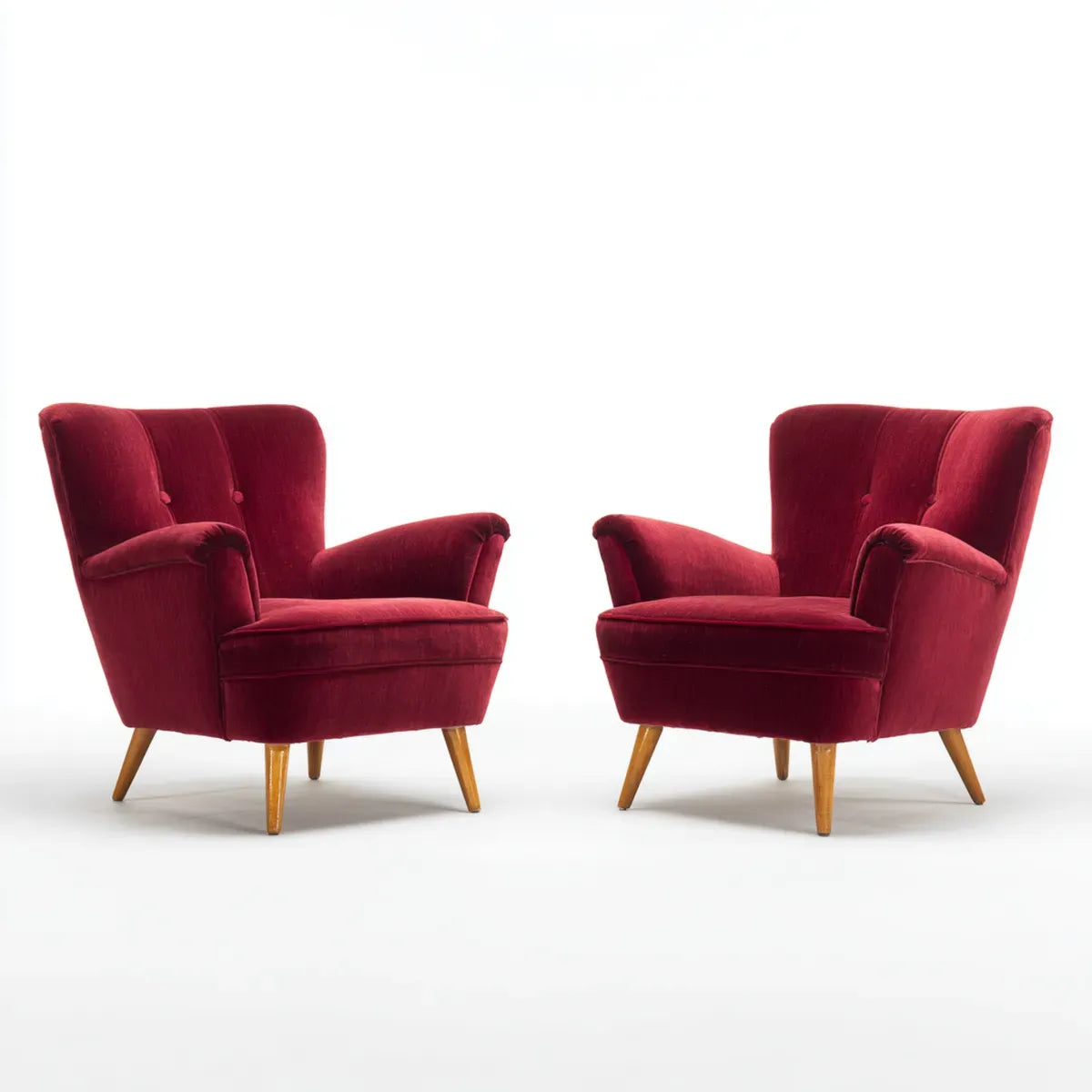 Fotel, Bordeaux 2 Fotel 80 x 85 x 100 cm aksamit poliestrowy z litymi nóżkami z drewna