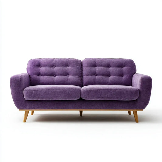 Sofa 2 miejsca fioletowy 160 x 85 x 85 cm poliester szkło proste