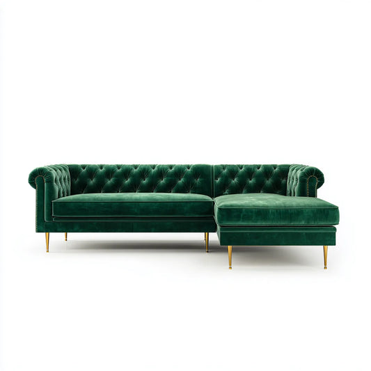 Sofa, 3 fotele rozkładana kanapa szmaragdowa zielona w poliestrowym aksamicie kapituły 250 x 160 x 76 cm