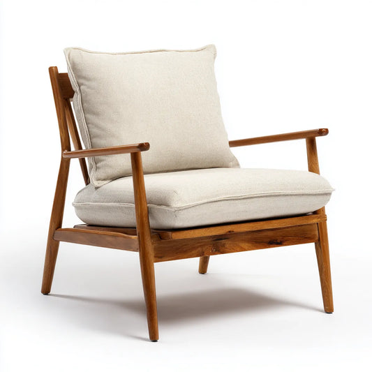 Fotel z siodełka Beige 68 x 78 x 82 cm z litą ramą i poliestrową tapicerką prostokątną