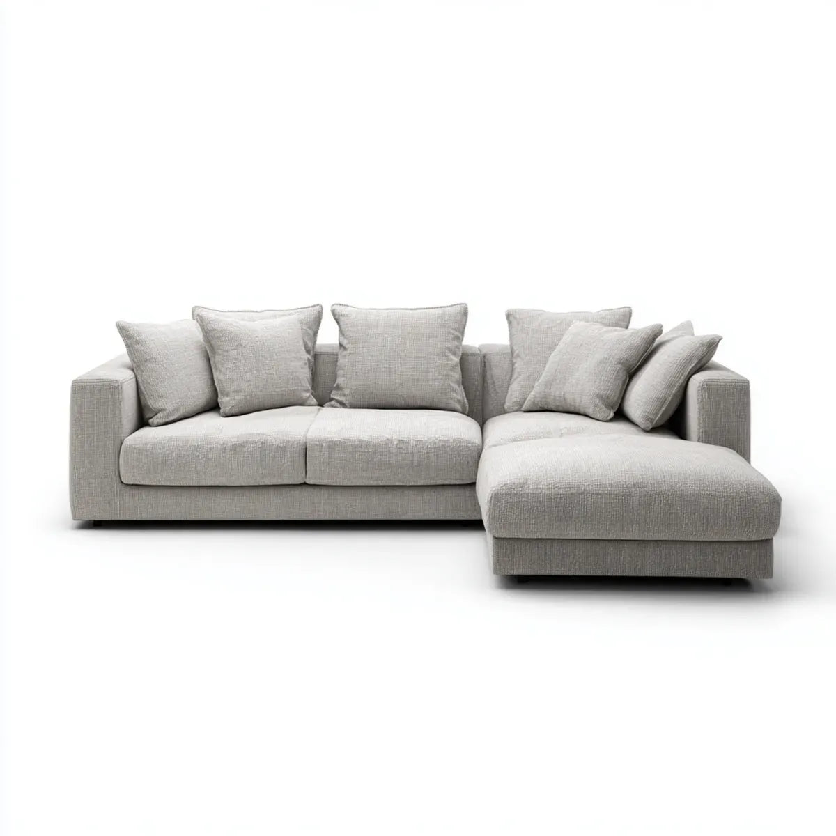 Sofa, Odwracalna narożna sofa 3 jasnoszary poliester z prawej szezlong 280 x 160 cm